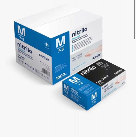 GUANTES NITRILO NEGR SIN POLVO  S.P. (10x100)